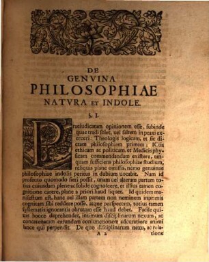 De genuina philosophiae natura et indole