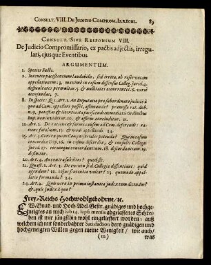Consult. Sive Responsum VIII.