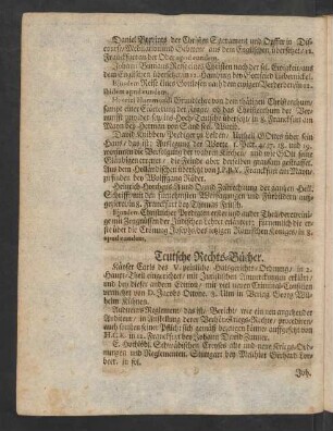 Teutsche Rechts-Bücher.