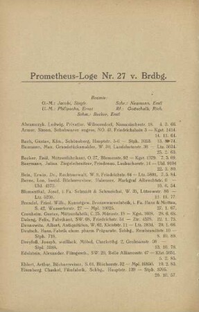 Prometheus-Loge Nr. 27 v. Brdbg.