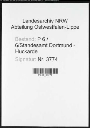 Namensverzeichnis Dortmund - Huckarde, Todesfälle