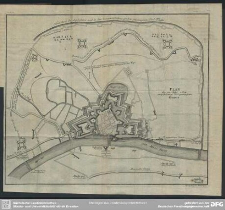 Plan der im Jahr 1674 vorgefallenen Belagerung von Grave