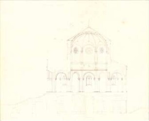 Gärtner, Friedrich von; Scheyern (Bayern); Gruftkapelle, Projekt - Schnitt