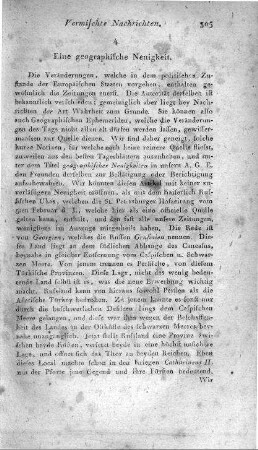 Eine geographische Neuigkeit