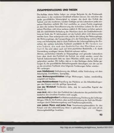 Zusammenfassung und Thesen
