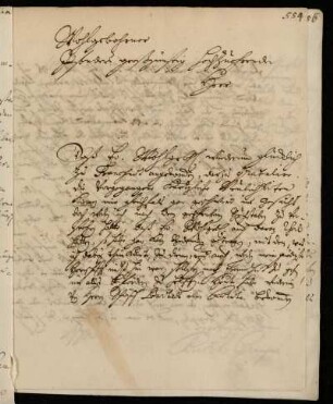Brief von Christoph Graupner an Johann Friedrich von Uffenbach. Darmstadt, 5.11.1720