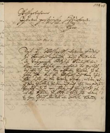 Brief von Christoph Graupner an Johann Friedrich von Uffenbach. Darmstadt, 5.11.1720