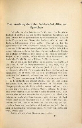 Das Aoristsystem der lateinisch-keltischen Sprachen