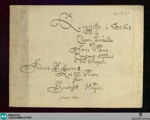 Quartets. Arr - Don Mus.Ms. 694 : cemb; B|b; Hob III:44
