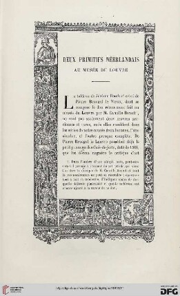 4. Pér. 15.1919: Deux primitifs néerlandais au musée du Louvre
