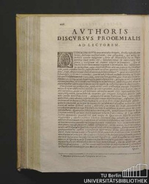 Authoris Discursus Prooemialis Ad Lectorem.