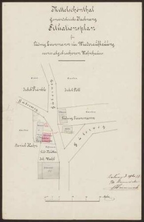 Eisenmann, Ludwig, Schuhmacher Wiederaufbau des abgebrochenen Wohnhauses