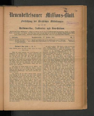 17. Januar 1917. Nr. 1.