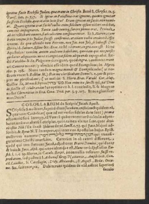 Corollarium de Scriptis Jacobi Apost.