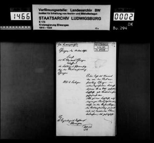 Bildung und Zusammensetzung der Amtsversammlung im Oberamtsbezirk Öhringen