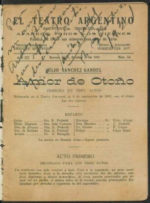 1921005400: Amor de otoño : comedia en tres actos