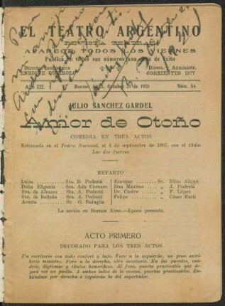 1921005400: Amor de otoño : comedia en tres actos