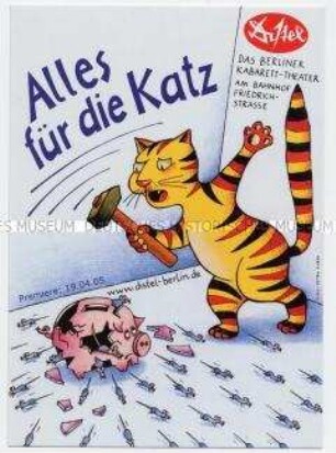 Werbung des Kabaretts "Distel"