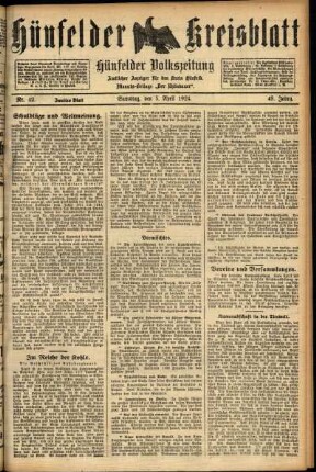 Zweite Ausgabe vom Samstag, den 05. April 1924.