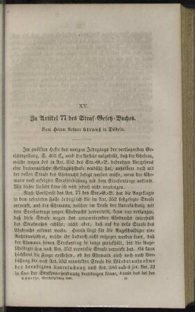XV . Zu Artikel 77 des Straf-Gesetz-Buches
