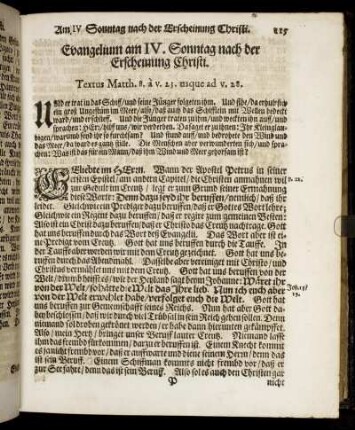 Evangelium am IV. Sonntag nach der Erscheinung Christi.