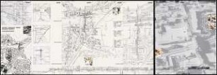 Bahnhof Potsdam-Griebnitzsee Schinkelwettbewerb 1995: 7 Tafeln: Lageplan Plaungsgebiet 1:5000; Strukturgramme: Grünflächen, Verkehrsnetzund Nutzungskonzept; Schnittansicht 1:500; Strukturplan 1:2000