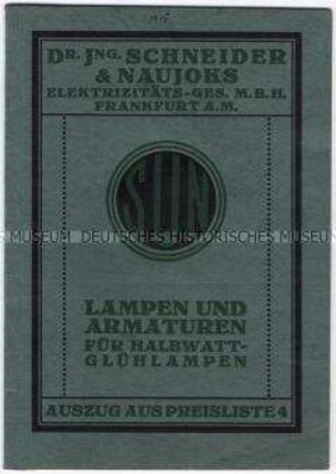 Katalog über Lampen und Armaturen für Halbwattlampen