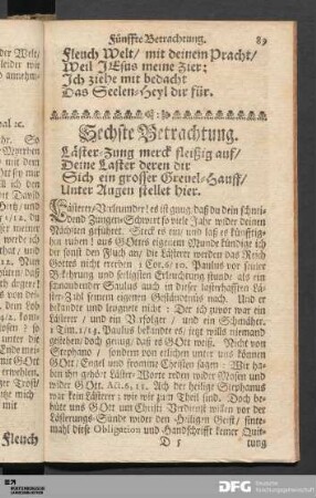 Sechste Betrachtung.