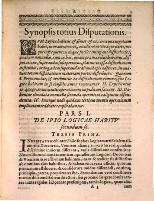 Disputatio philosophica de quibusdam difficultatibus logicis