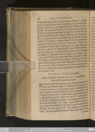 Epistola XLII. Bruxellam. Ascanio Iesualdo, Archiepiscopo Barriensi, Nuncio Apostolico.