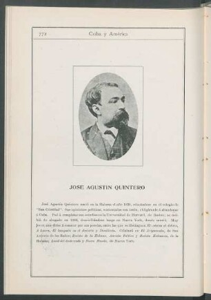 José Agustín Quintero. [Retrato y esbozo biográfico]