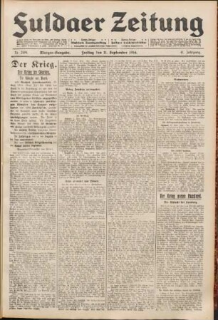 Ausgabe vom Freitag, den 11. September 1914.