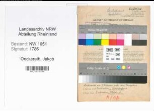 Entnazifizierung Jakob Oeckerath , geb. 09.07.1894 (Angestellter)