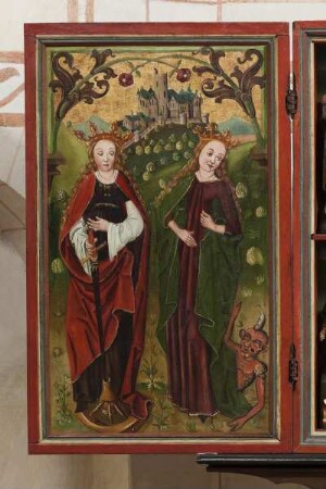 Heuchelheimer Altar — Virgines Capitales - Heilige Katharina und Margaretha