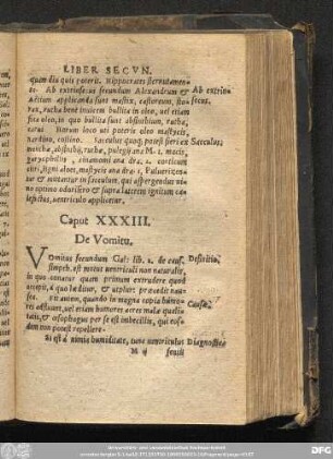 Caput XXXIII. De Vomitu.