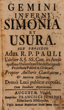 Gemini inferni Simonia et Usura