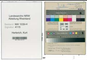 Entnazifizierung Kurt Herterich , geb. 07.11.1906 (Studienrat)