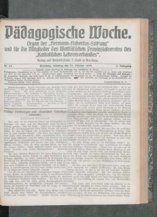 Ethische Forderungen und "Praktischer Volksschulunterricht"