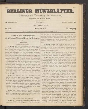 No. 231. November 1899
