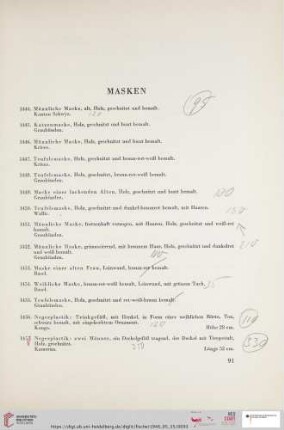 Masken (Nr. 1444 - 1457)