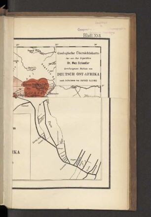 Geologische Übersichtskarte der von der Expedition Dr. Max Schoeller durchzogenen Gebiete von Deutsch Ost-Afrika Blatt XVI.