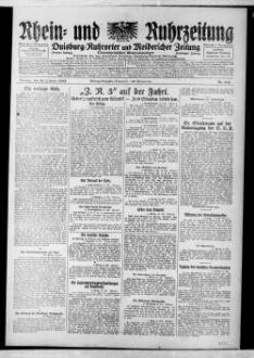 Rhein- und Ruhrzeitung : Tageszeitung für das niederrheinische Industriegebiet und den linken Niederrhein : das Blatt der westdeutschen Binnenschiffahrt