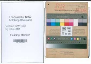 Entnazifizierung Heinrich Heiming , geb. 12.08.1888 (Krankenkassenrendant)