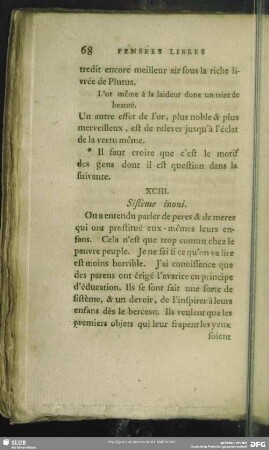 XCIII. Sistème inoui