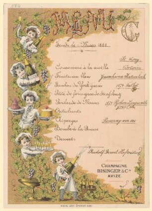 Menükarte : Rudolf Dressel, Hoftraiteur