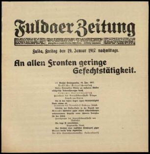 Ausgabe vom Freitag, den 19. Januar 1917.