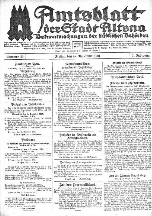 Nummer 50 : Freitag, den 25. November 1921