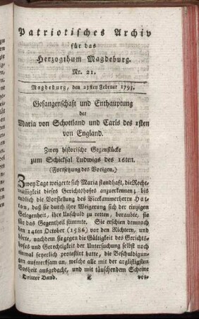 Nr. 21. Magdeburg, den 23sten Februar 1793