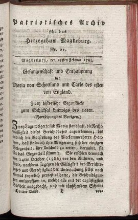 Nr. 21. Magdeburg, den 23sten Februar 1793