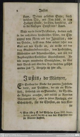 Justin, der Märtyrer ...